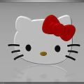 Cute Hello Kitty Shaped Children's Furniture With White Head Red Bow And Black Whiskers
