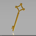 Shiny Golden Key With Metallic Finish As Elegant Household Accessory For Daily Use