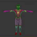 Spider Man 3D Model In Black Red Costume With Spider Logo And Outstretched Arms