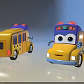 Cartoon Yellow School Bus Functional Vehicle Toys With Big Eyes Red And Blue Lights 007