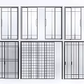 Various Sliding Doors With Different Glass Panel And Frame Designs For Home 3d model