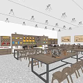 School Educational Workshop Classroom With Wooden Tables Chairs Tools Shelves And Equipment
