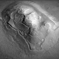 Martian Landscape Featuring Large Crater And Natural Surface Textures