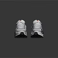 White And Gray Nike Mesh Upper Sports Shoes With Modern Design And White Sole