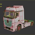 White Heavy Duty Truck Featuring Modern Cab Design And Detailed 3D Rendering 3d model