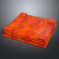 Orange Square Board Game with Textured Surface and Corner Protrusions for Board Game Entertainment