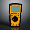 Yellow Black Digital Multimeter With LCD Screen Measurement Knob And Buttons