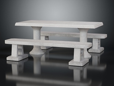 Modern Outdoor Table and Chair Stone Bench Table Stool model