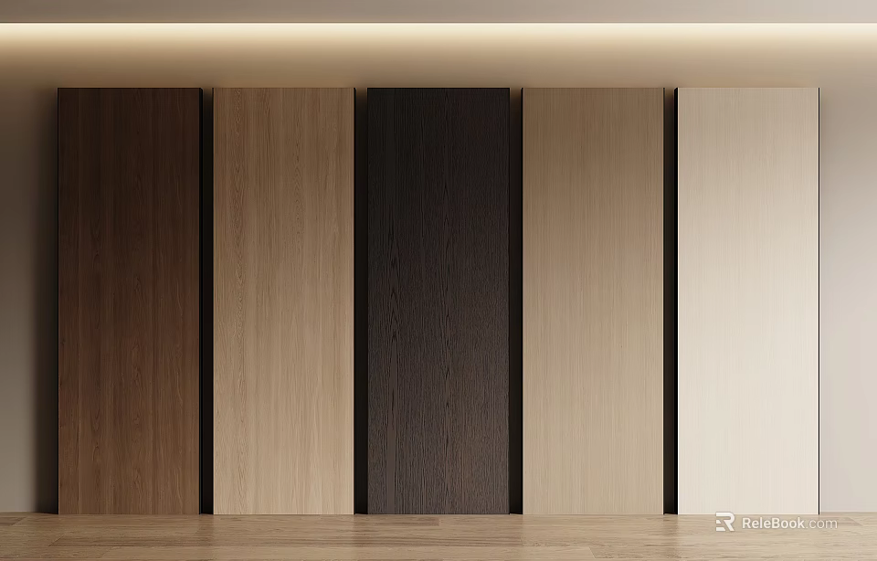 Wooden Wall Panels In Various Colors And Finishes For Modern Interior Design 3d model 