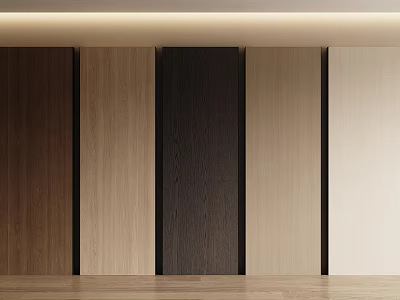 Wooden Wall Panels In Various Colors And Finishes For Modern Interior Design 3d model