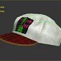 White Casual Cap With Red Brim Colorful Front Graphic And Stitched Details For Everyday Use