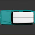 Vintage Turquoise SUV Featuring White Roof Classic Body White Wheels on Gray Background