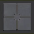 Modern Metallic Cube Structure With Smooth Surface And Circular Joint Details