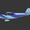 Small Scale Blue and White Model Airplane With SP RWD on Wings Propeller and Wheels