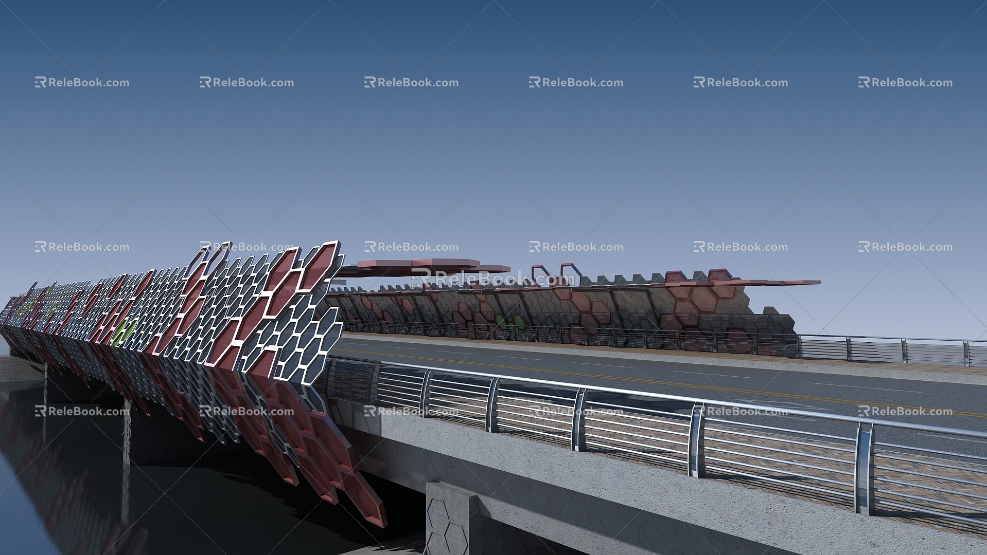 Modern Bridge Landscape Bridge 3d model