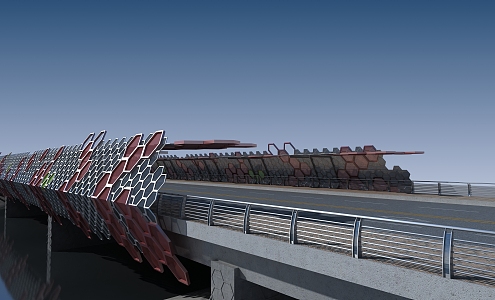 Modern Bridge Landscape Bridge 3d model