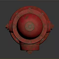 Red Fire Hydrant with Classic Design Isolated on Gray Gradient Background