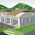 Modern Greenhouse Tent Nursery Building Agricultural Building Steel Structure Modeling Building 3d model