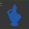 Reddish Brown Terracotta Household Vessel With Spire Top Curved Handle And Hollowed Patterns