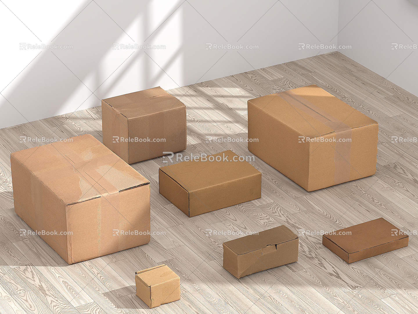 Modern Carton Carton Paper Case Packing Box Express Box Cardboard Box Cardboard Box model