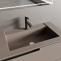 Modern Bathroom Sink Design With Matte Countertop And Black Faucet