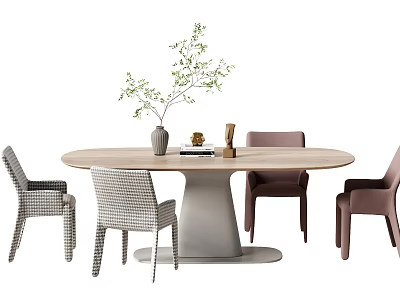 Modern Dining Table and Chair Combination Dining Table and Chair 3d model