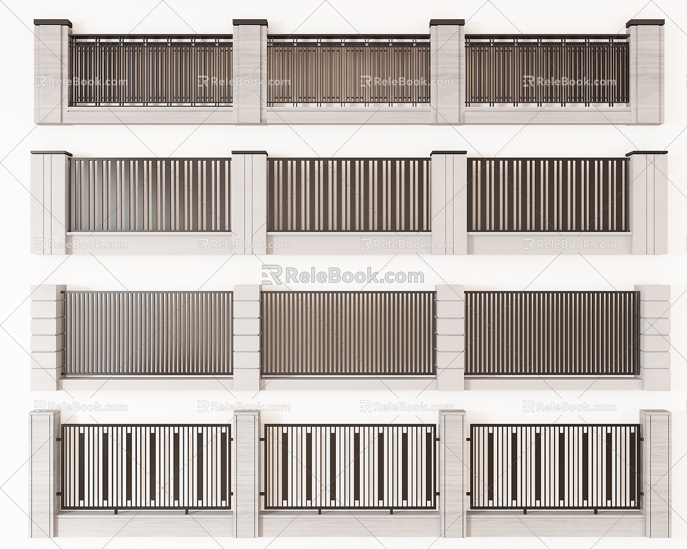 Aluminum alloy courtyard fence fence fence iron fence fence fence fence isolation fence 3d model