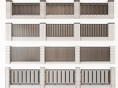 Variety Of Modern Fence Designs For Outdoor Use 3d model
