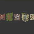 Small Potted Plants With Various Styles Decorative Stones And Colorful Accents