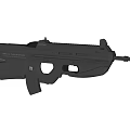 Black Modern Assault Rifle Design With Tactical Barrel Magazine And Stock