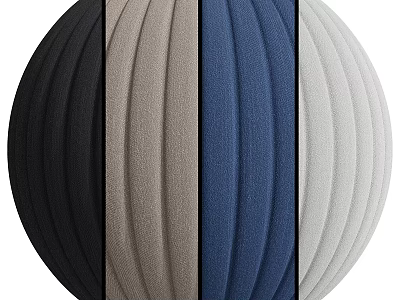 Textured Decorative Spheres In Black Beige Blue And Light Gray With Striped Design 3d model