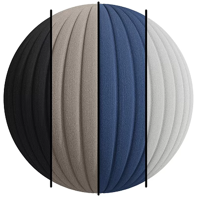 Textured Decorative Spheres In Black Beige Blue And Light Gray With Striped Design 3d model