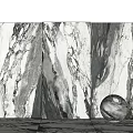 Elegant Marble Texture Background Wall With Matching Floor And Decorative Sphere