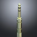 Premium Golden Metal Audio Plug with Glossy Finish for Headphone Audio Connection