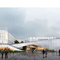 Design of College Student Activity Art Center and College Office Building of Maritime College 3d model