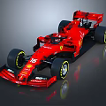 Red Ferrari F1 Racing Car With Aerodynamic Design And Reflective Surface 3d model
