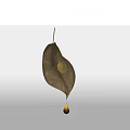 Leaf Shaped Brown Chandelier With Water Drop Decoration For Modern Home 3d model