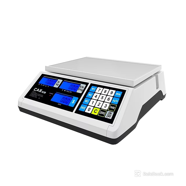 CAS Commercial Electronic Scale with Digital Display and Keypad for Retail Weighing 3d model 