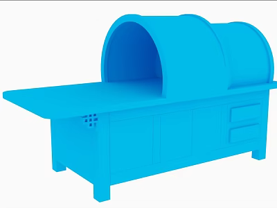Blue Medical Device With Curved Top Cabinet And Countertop Structure 3d model