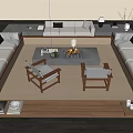 Modern Outdoor Sofa Set With Coffee Table Fire Pit And Comfortable Cushions