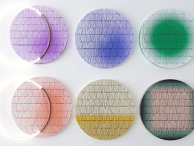 Colorful Round Textured Wall Decor Pieces For Modern Home Interiors 3d model