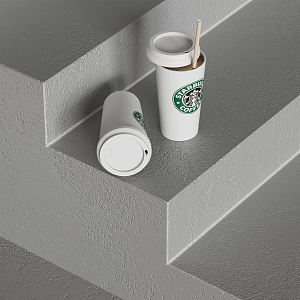 Modern Coffee Cup Starbucks Coffee 3d model