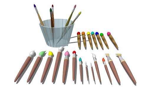 Modern Brushes 3d model