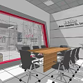 Destor Specialty Store Interior With Reception Desk And Circular Wall Design