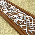 Intricate White Carved Patterns On Wooden Frame With Floral Patterned Background Design 3d model