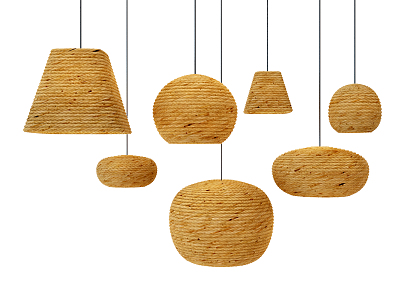 Southeast Asia chandelier straw creative chandelier 3d model