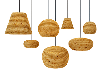 Southeast Asia chandelier straw creative chandelier 3d model