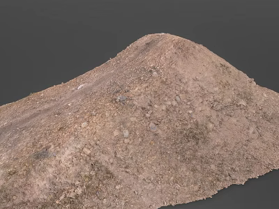 Natural Rocky Hill Terrain With Earthy Surface And Rough Texture Against Dark Background 3d model