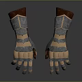 Vintage Metal Armor Gauntlets with Copper Silver Plated Details for Medieval Cosplay
