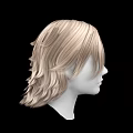 Game and Movie Character 3D Head Model with Blonde Short Textured Hair